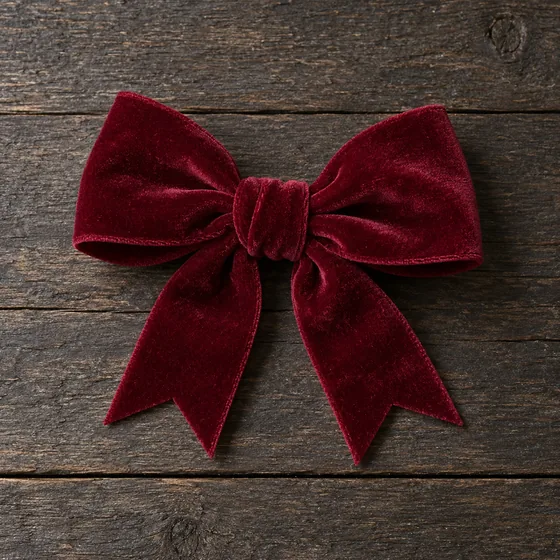 Burgundy ribbon bow
